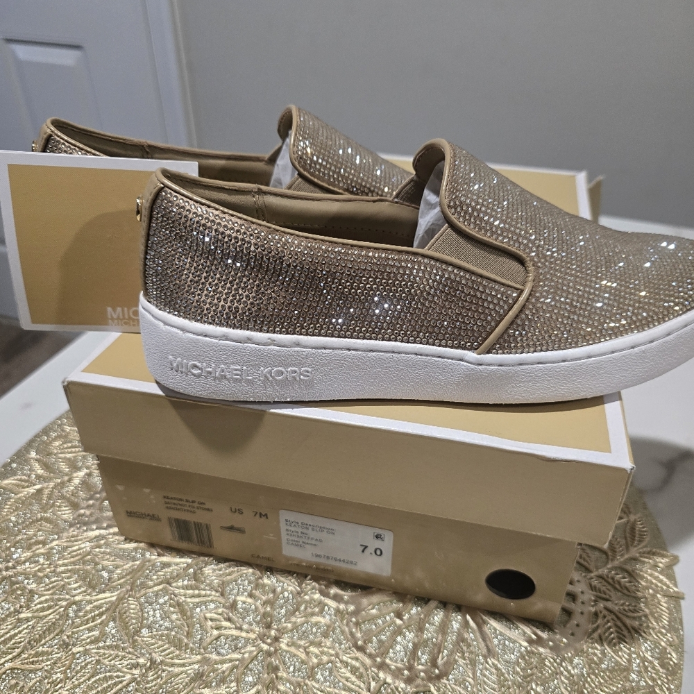 Michael Kors Gold Slip-On Sneakers